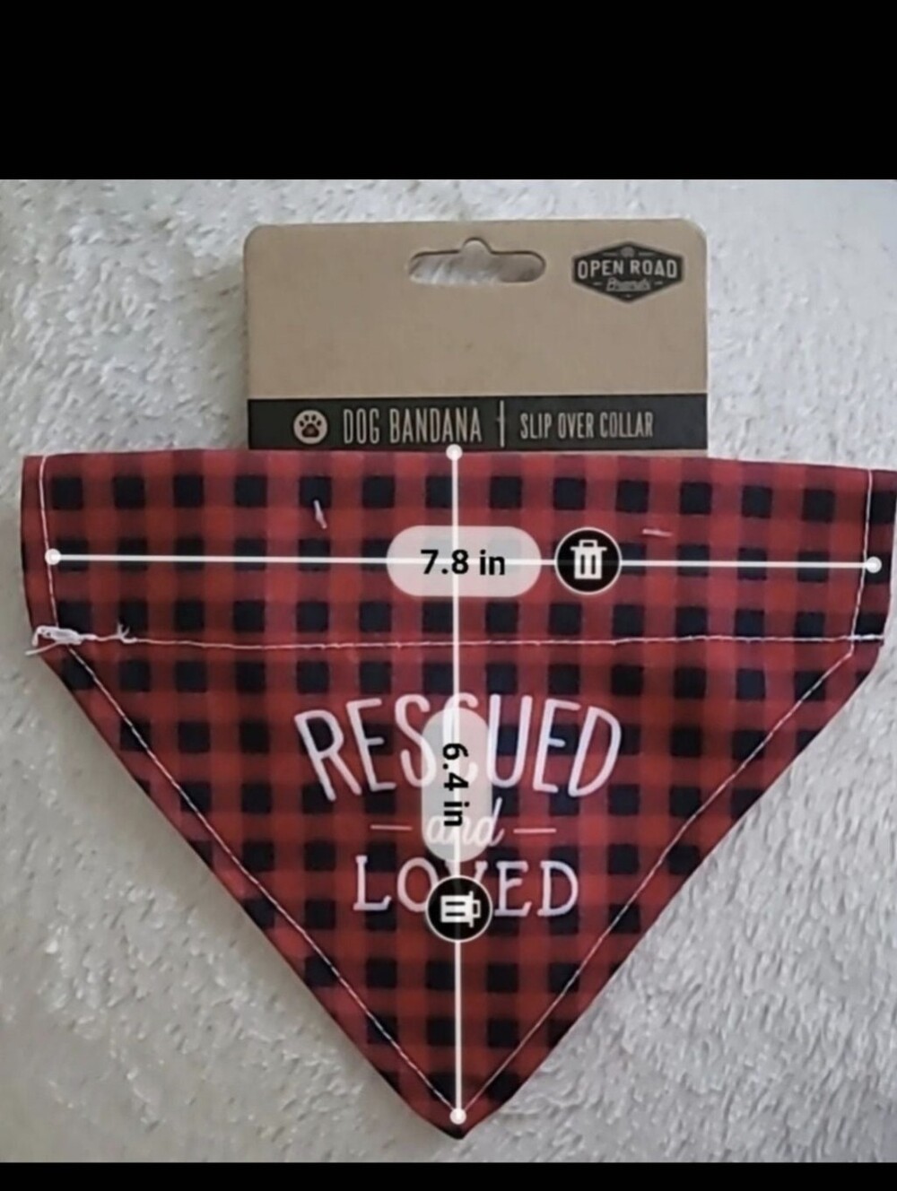 Dog Bandana Red Plaid Slip Over Collar Small NWT